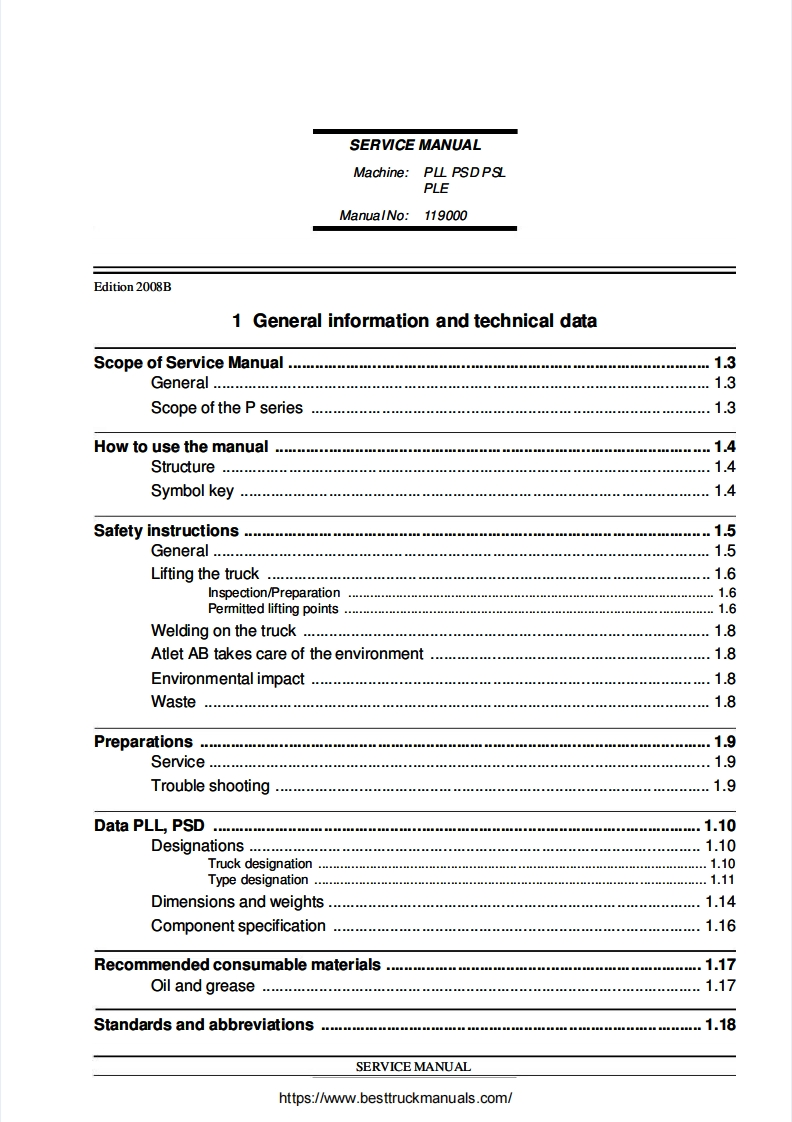 Atlet-PLL-PSD-PSL-PLE-Forklift-Trucks-Service-Manual维修维护手册-PDF