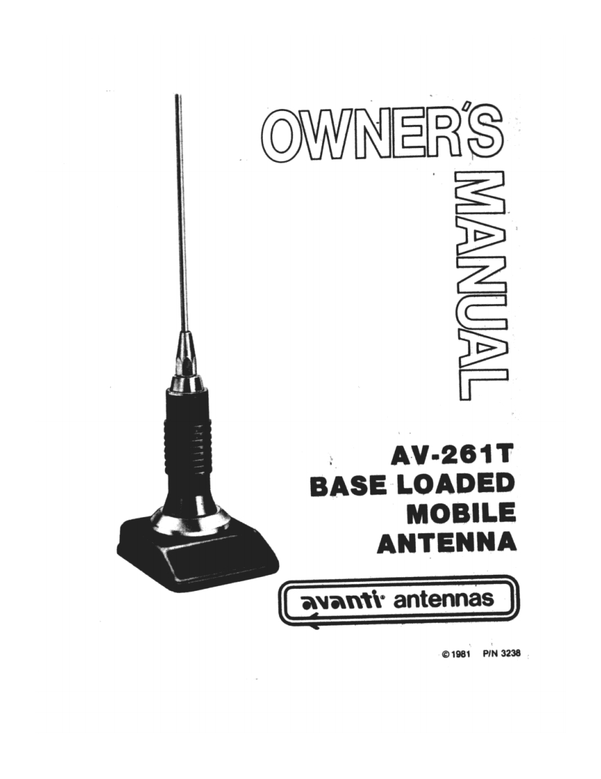 Avanti_AV-261T_(Mobile)_Manual操作说明书手册