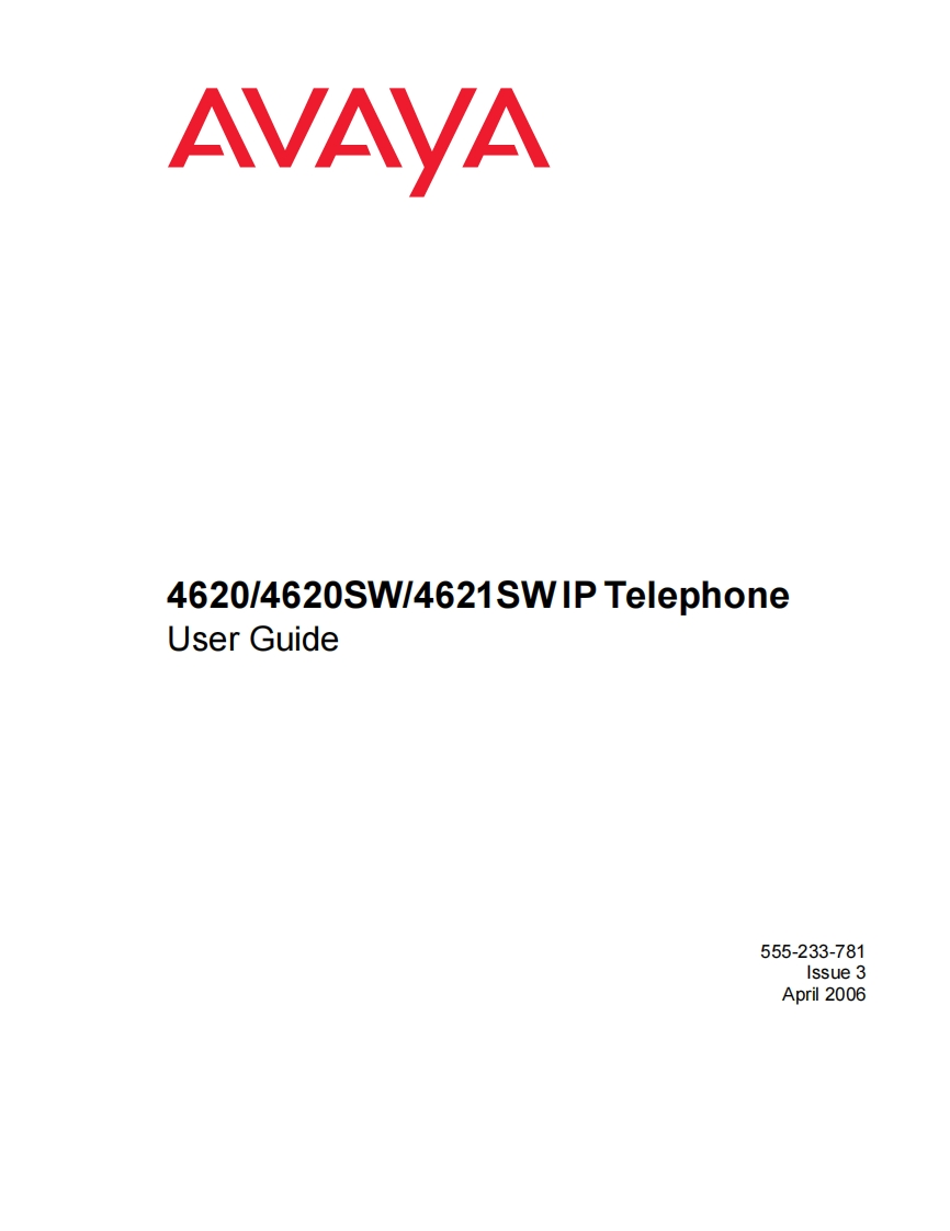 Avaya700381544操作说明书手册