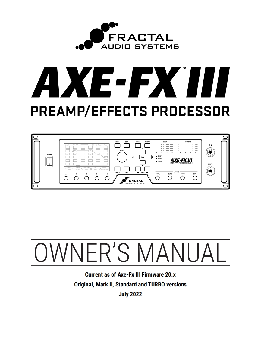 Axe-Fx-III-操作说明书手册