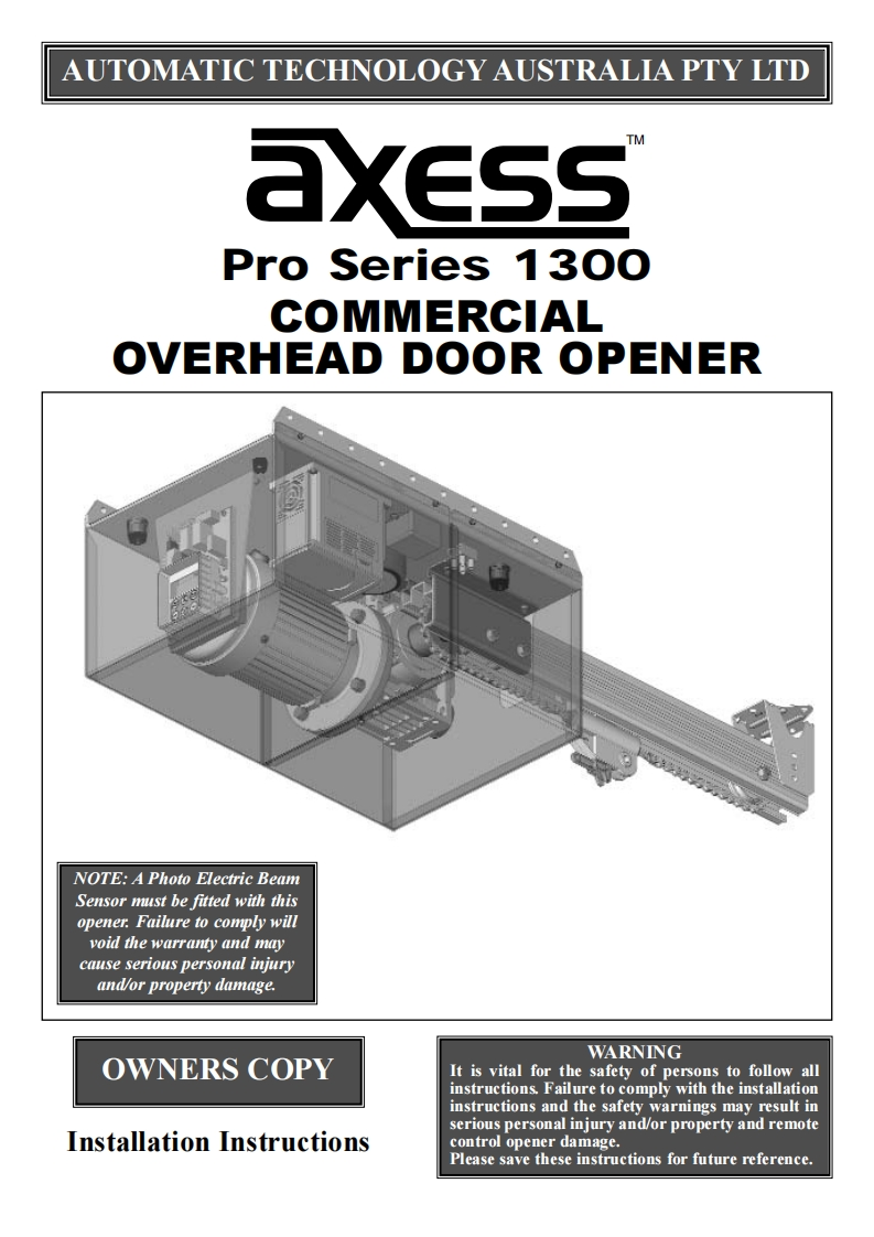Axess-Pro-Series-1300-操作说明书手册