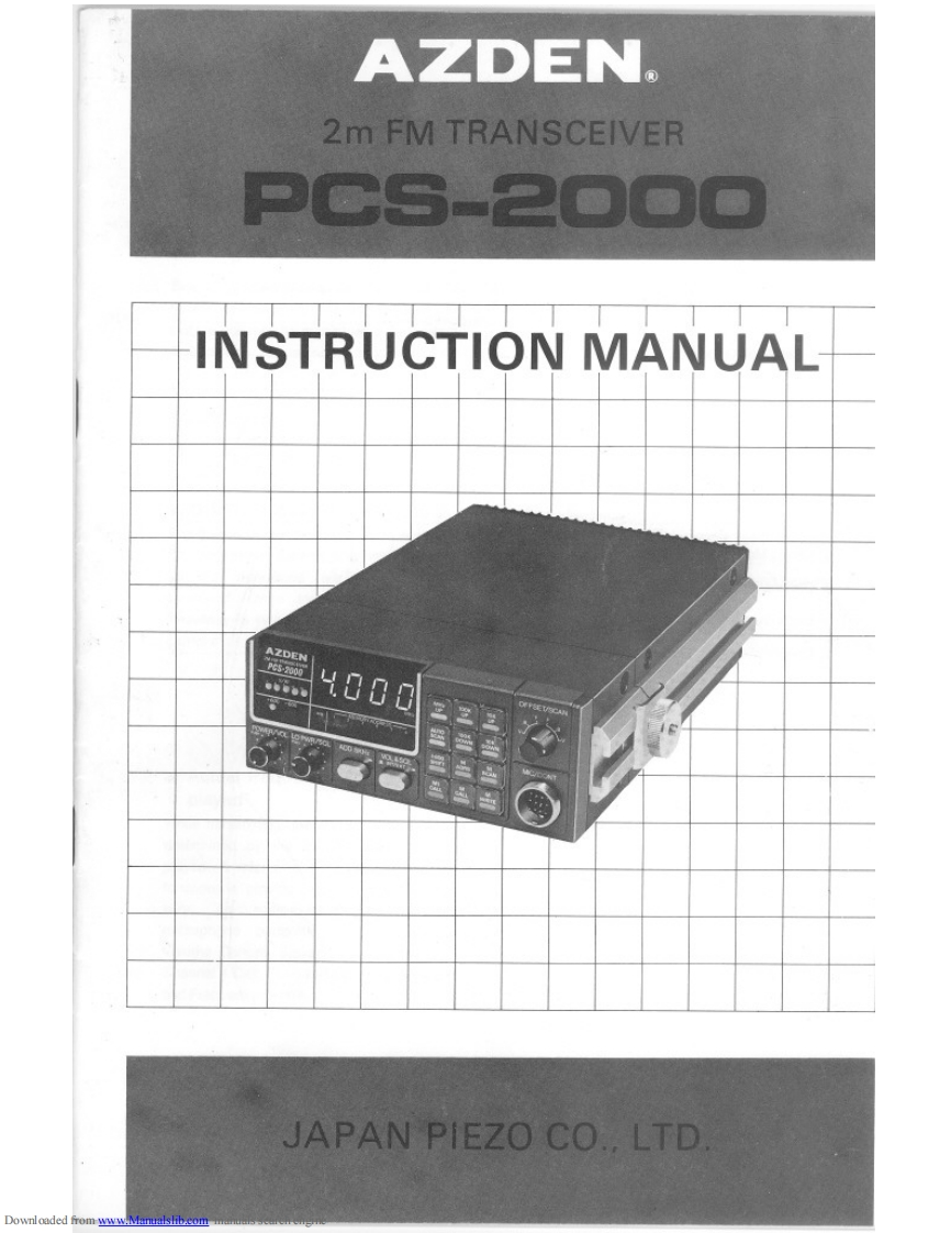 Azden_PCS-2000_Manual操作说明书手册