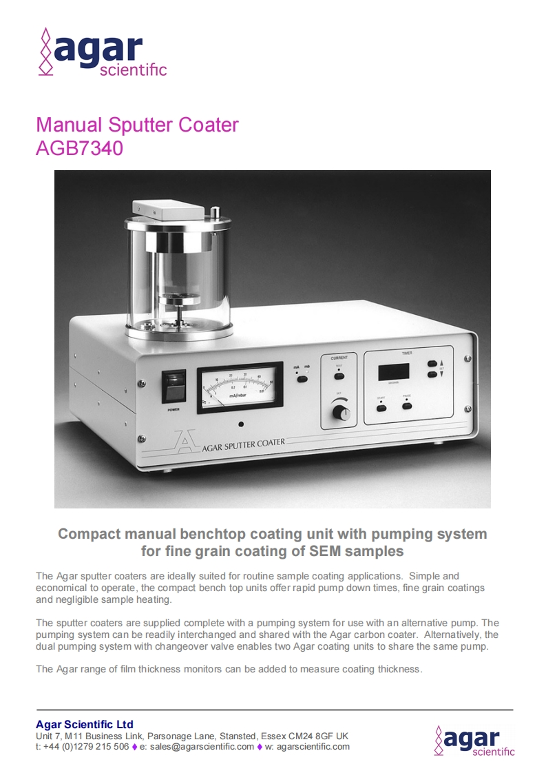 B7340-操作说明书手册-Sputter-Coater