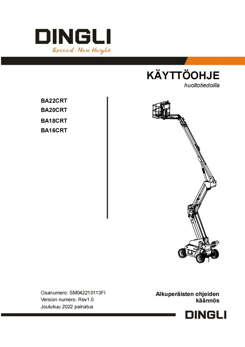 BA22201816CRToperatormanual-Finnish(SM042210113FI_Rev1.0）维修维护说明书手册