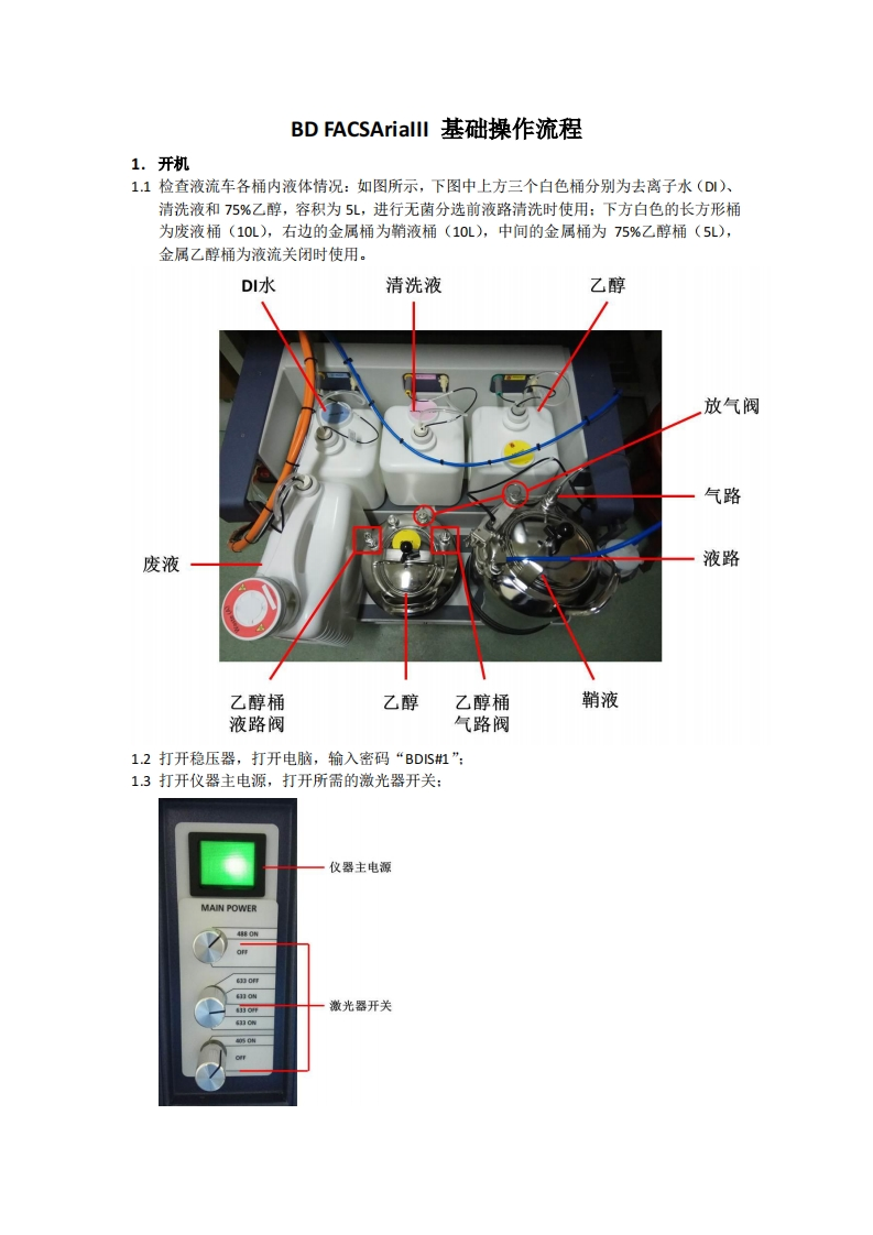 BD-FACSAriaIII-基础操作流程标准操作说明书手册