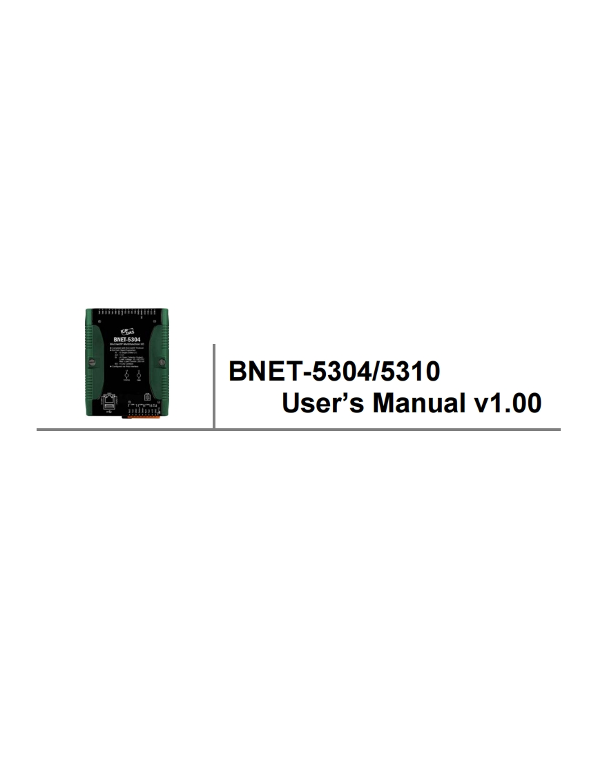 BNET-5000_用户操作说明书手册_英语