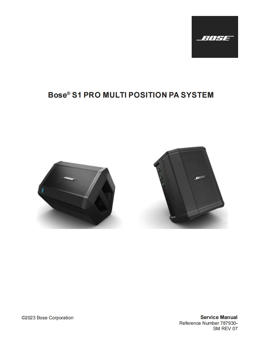 BOSE-Bose-S1-PRO-MULTI-POSITION-PA-SYSTEM维修操作说明书手册-找手册网