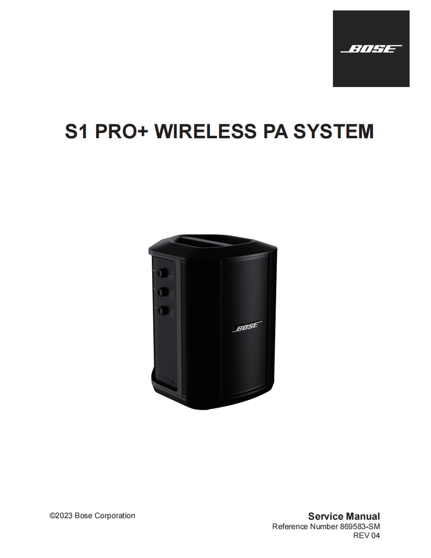 BOSE-S1_Pro-_Service_Manual维修操作说明书手册
