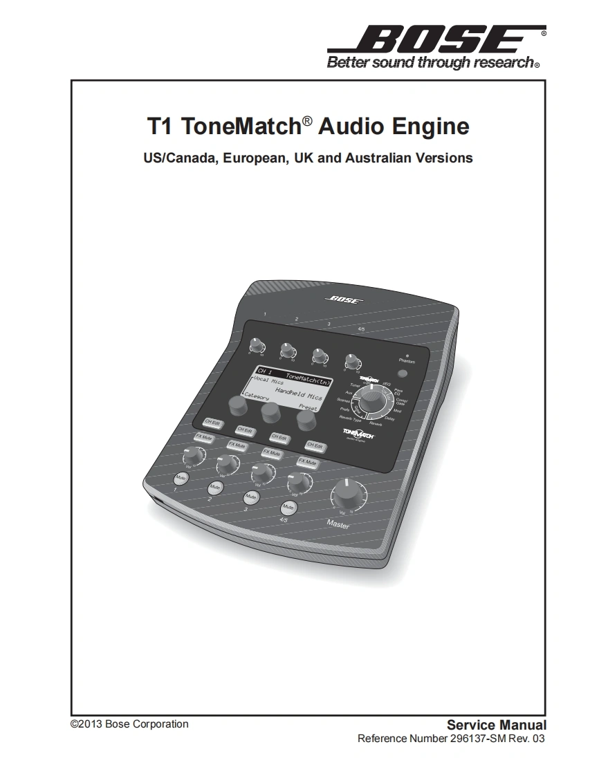 BOSE-T1_ToneMatch_Audio_Engine_Service_Manual维修操作说明书手册-找手册网