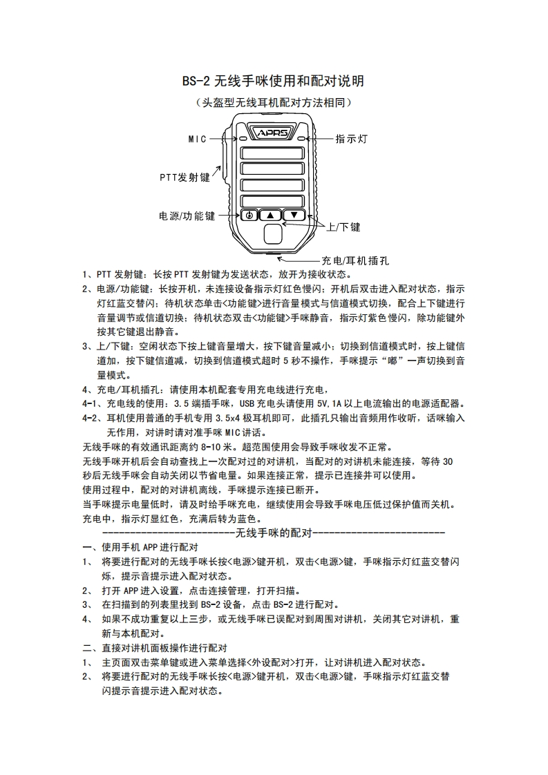 BS-2无线手咪使用说明_2
