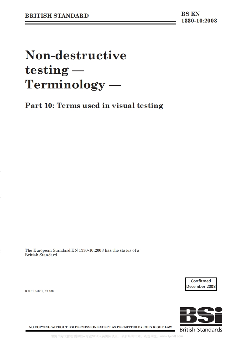 BS-EN-1330-10-2003-Non-destructive-testing-Terminology-Terms-used-in-visual-testing最新标准规范