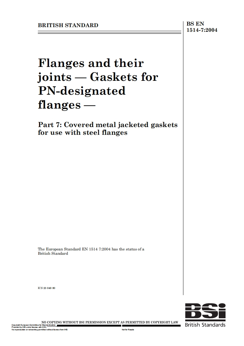 BSEN1514-7-2004.Coveredmetaljacketedgaskets