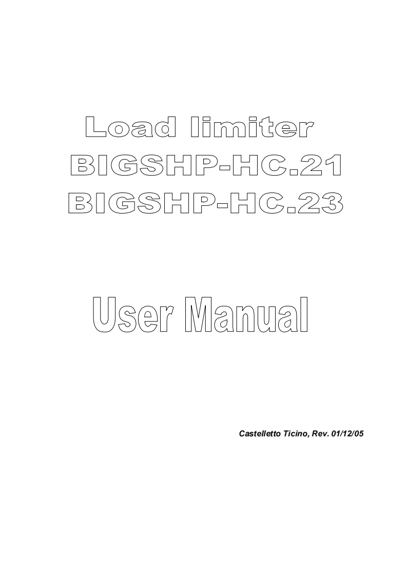 BSHC21-23-Load-Limiter-3B6-操作说明书手册