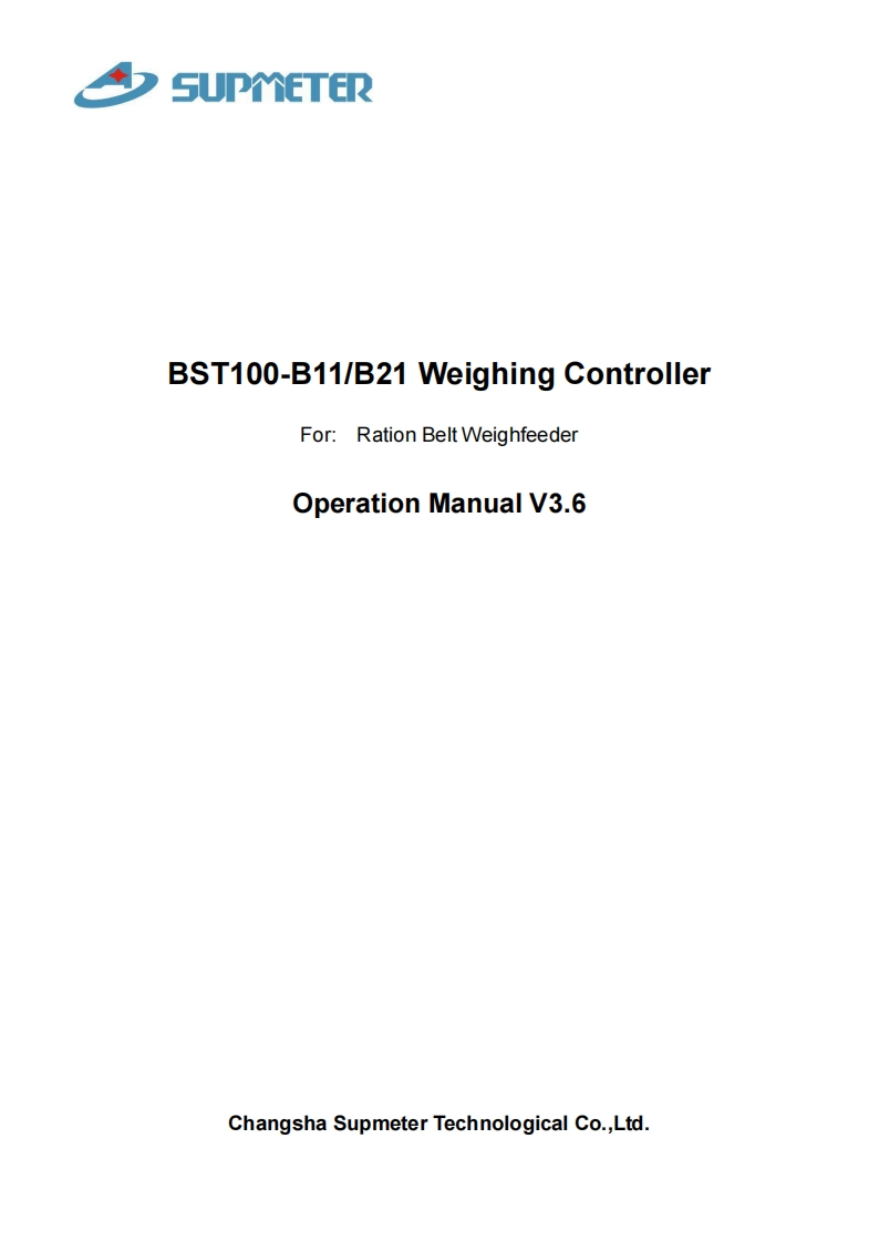 BST100-B11_B21_Ration_Belt_Weighfeeder_Weighing_controller_manuals_V3.6使用说明书手册