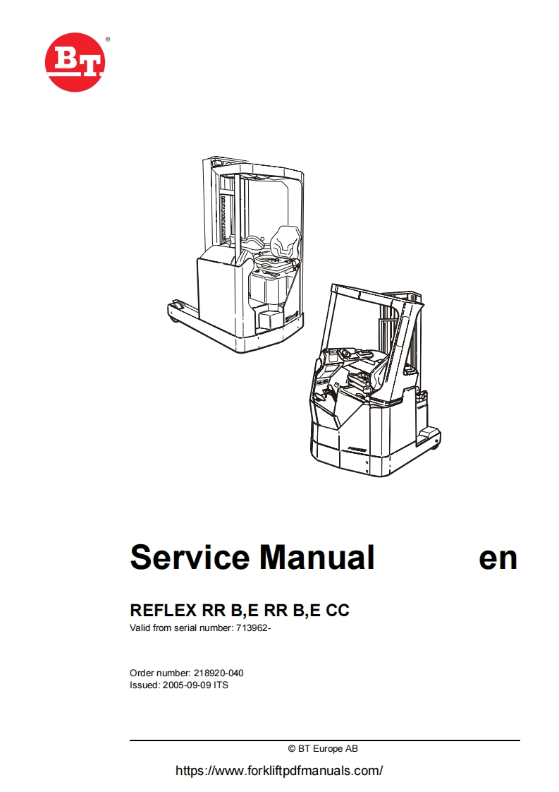 BT-ECC-RRB-Forklift-Trucks-Service-Manual维修维护手册-PDF