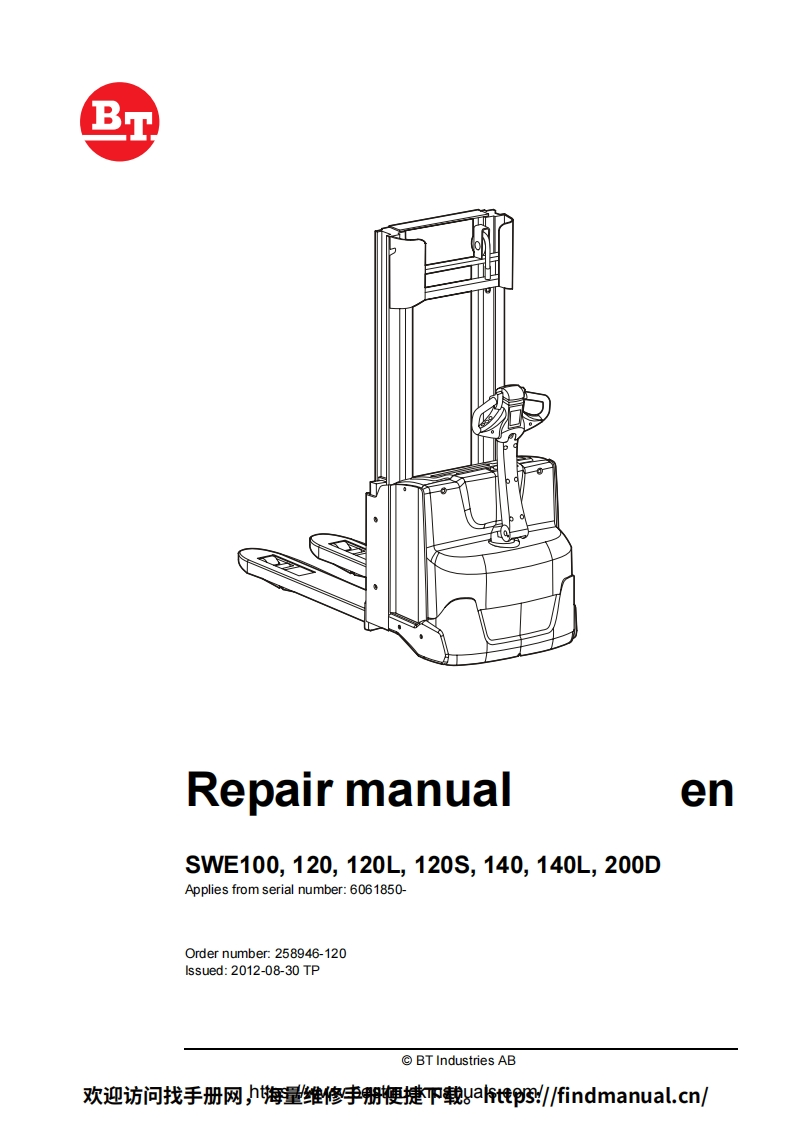 BT-SWE100-200D-Lift-Truck-Repair-Manual-PDF叉车维修手册含电器液压原理图