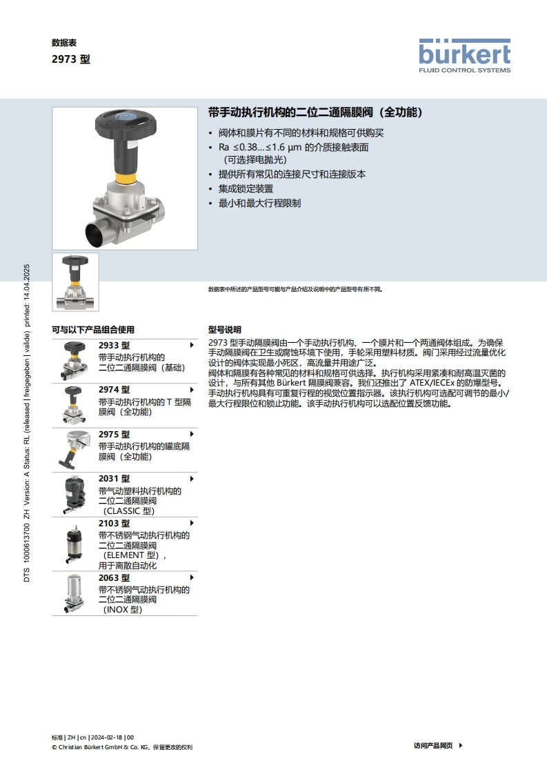 BURKERTDS2973-manual-中文安装操作说明书手册