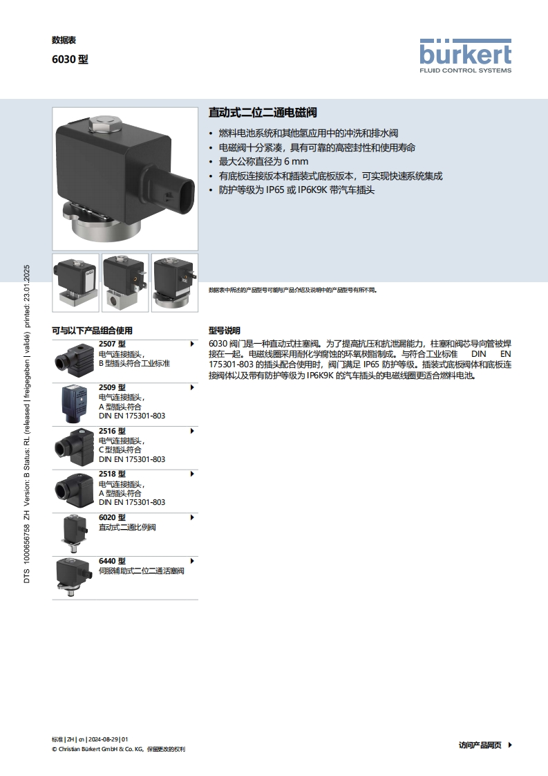 BURKERTDS6030-Standard-中文安装操作说明书手册