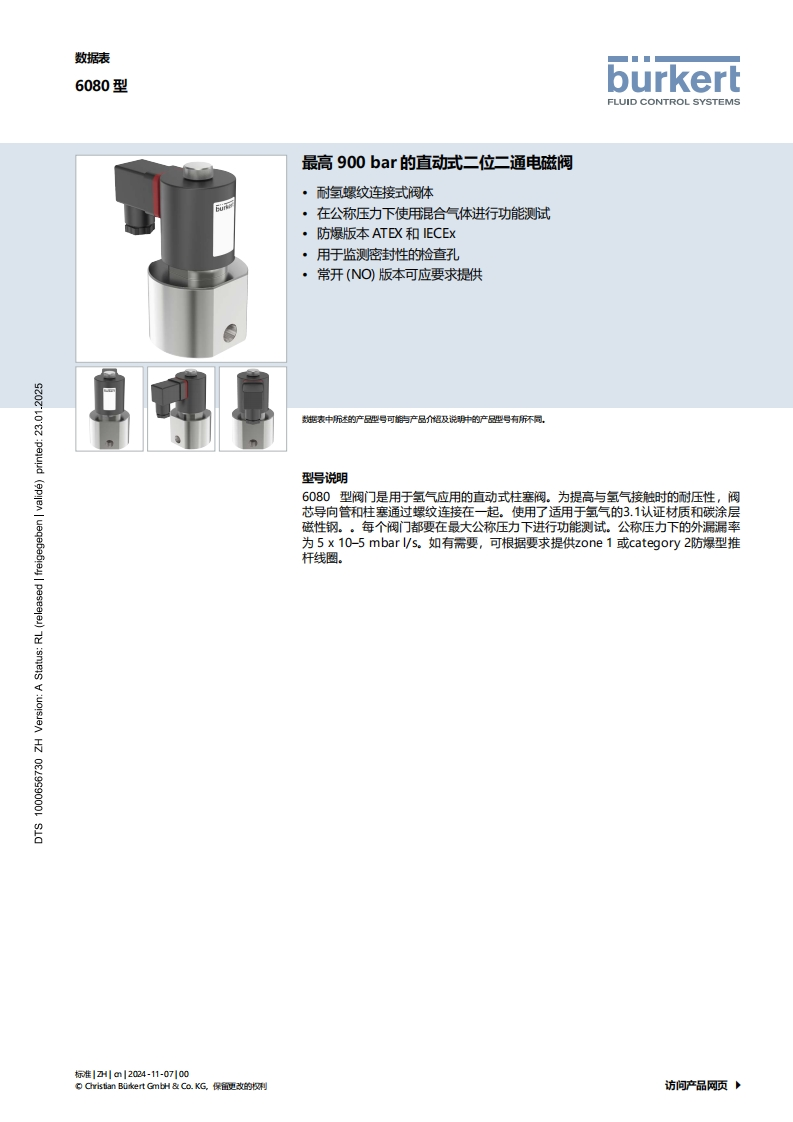 BURKERTDS6080-Standard-中文安装操作说明书手册