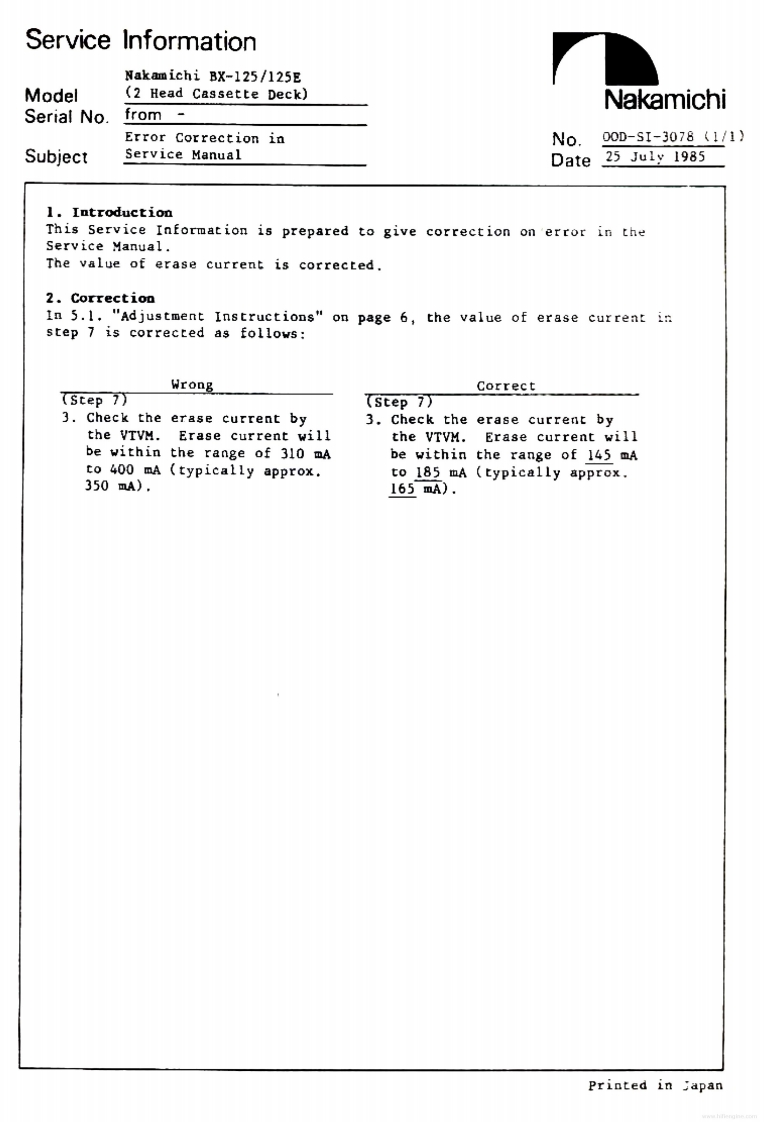 BX-125E-Service-Manual维修操作说明书手册-Correction