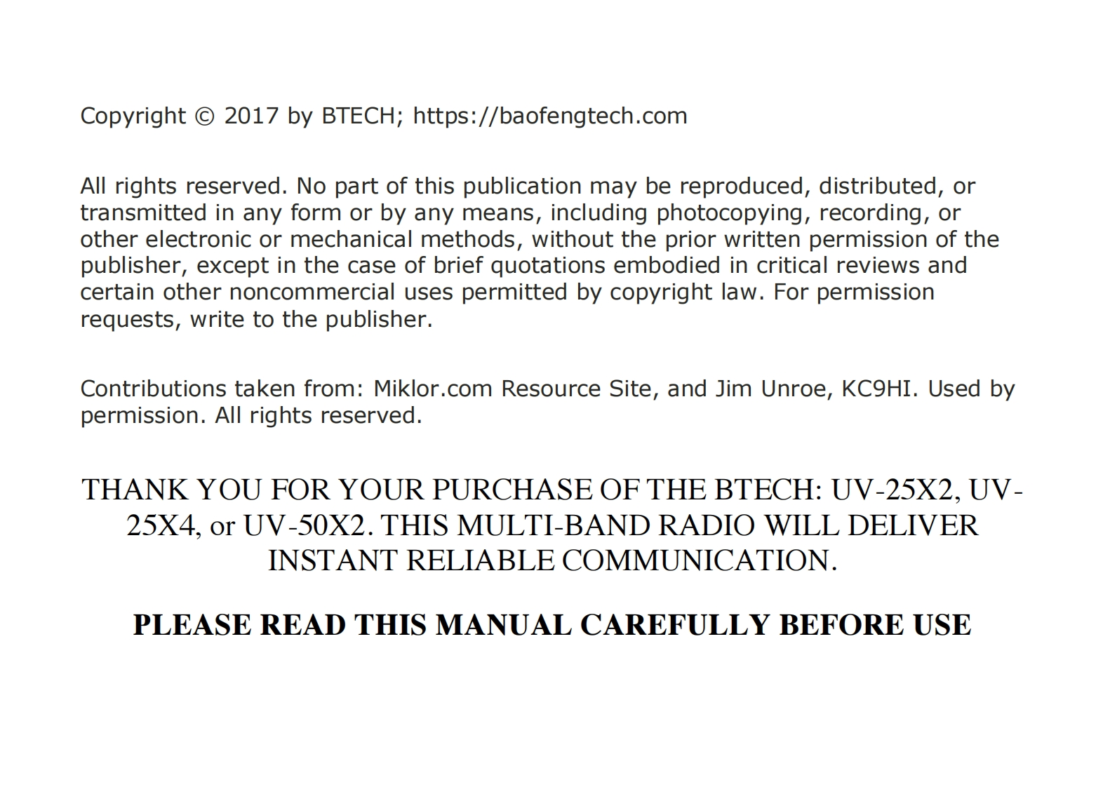 Baofeng_UV-25X2_UV-25X4_UV-50X2_使用说明书手册