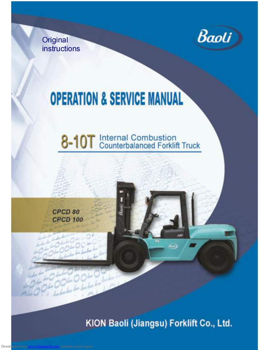 Baoli-CPCD80-100-Forklift-Truck-维修维护手册-PDF