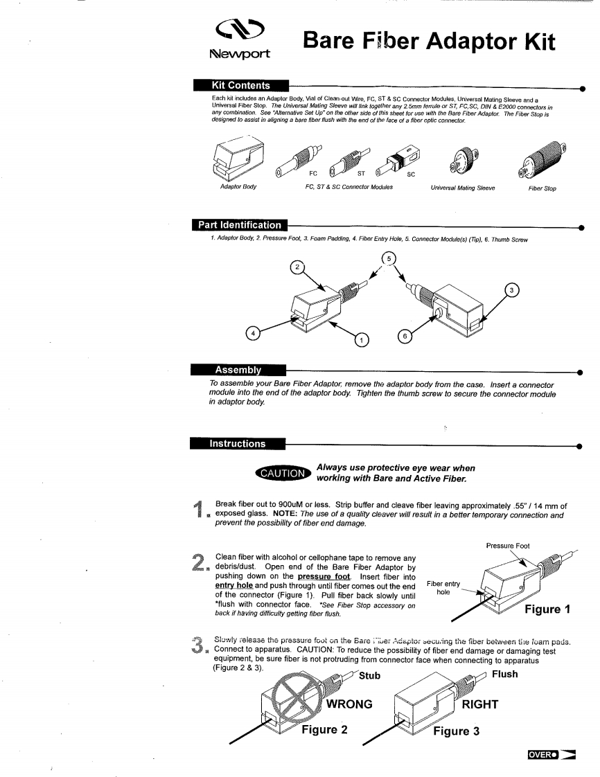 Bare-Fiber-Adaptor-Kit-操作说明书指南