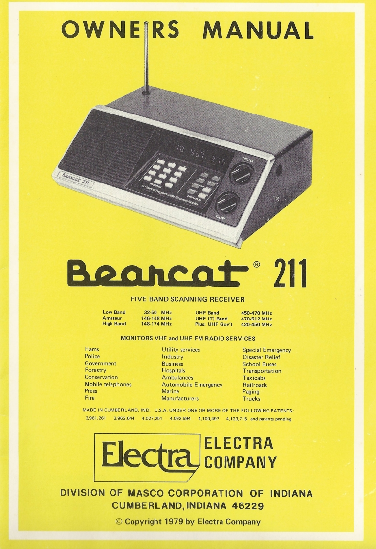 Bearcat-BC211-(Manual操作说明书手册)