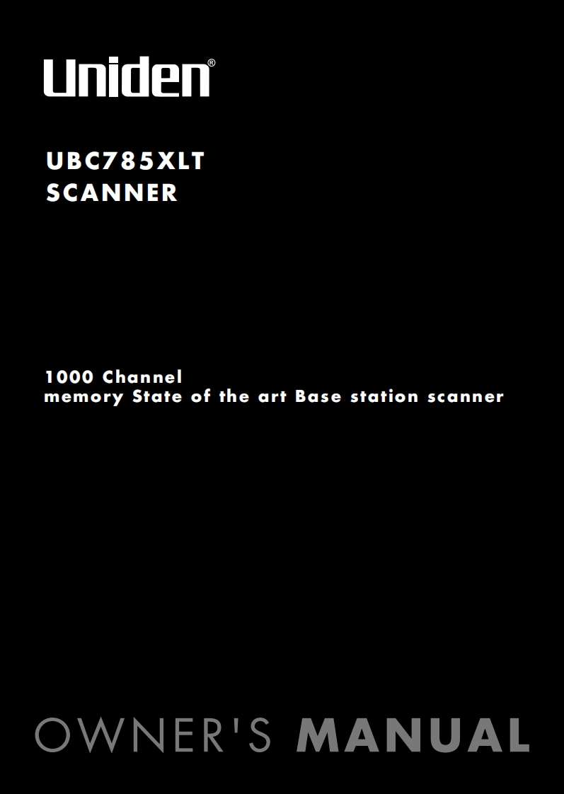 Bearcat-UBC785XLT-(Manual操作说明书手册)