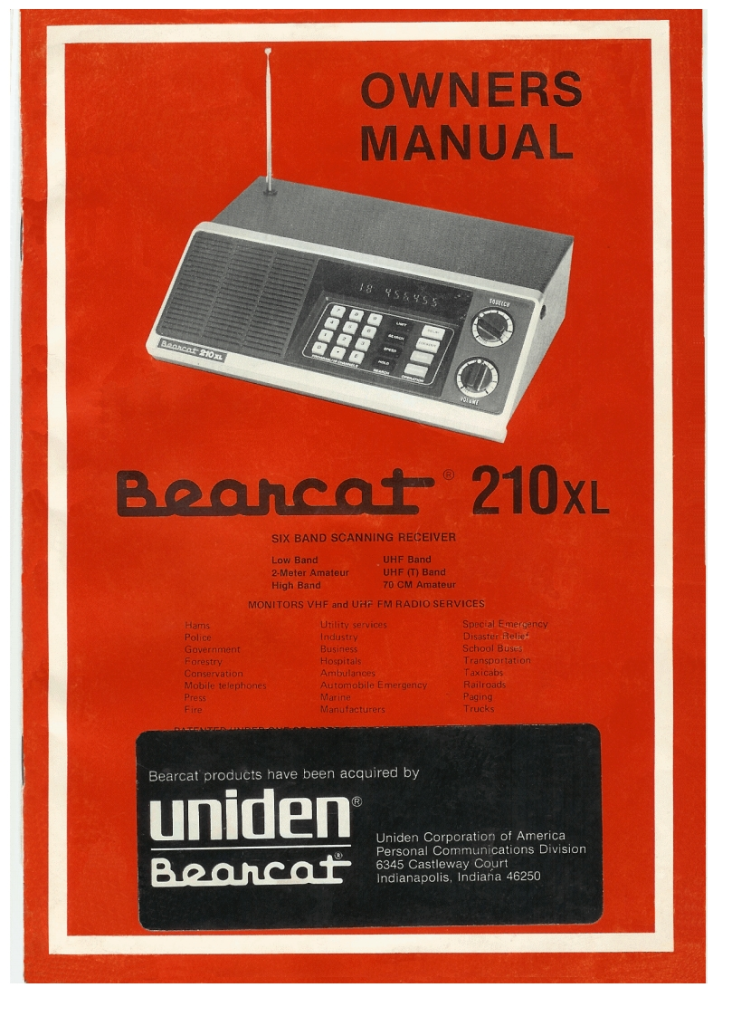 Bearcat_BC210XL_(Manual操作说明书手册)