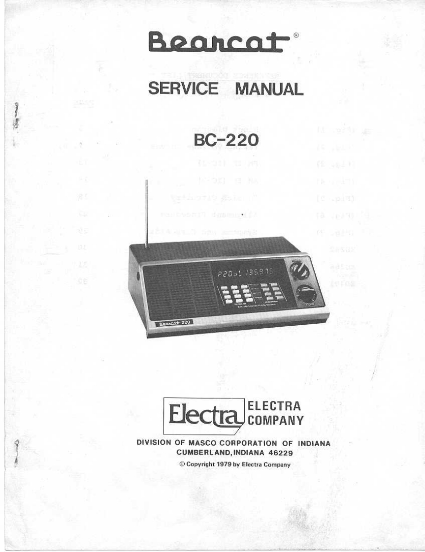 Bearcat_BC220_(Service_Manual维修手册含电器原理图)