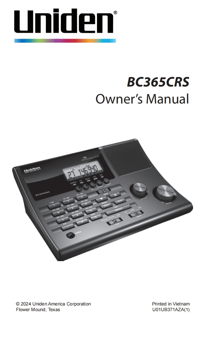 Bearcat_BC365CRS_(Manual操作说明书手册)