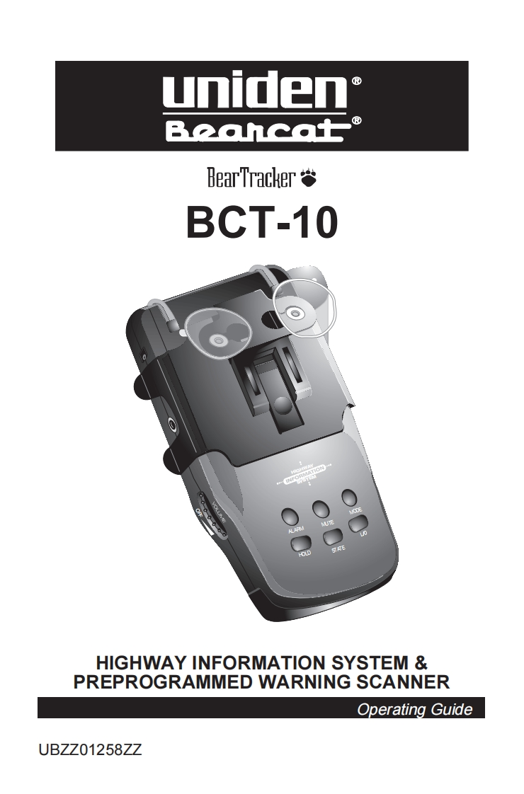 Bearcat_BCT-10_(Manual操作说明书手册)