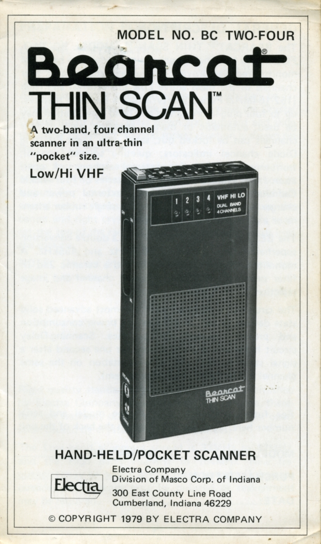 Bearcat_BC_Two-Four_(VHF)(Manual操作说明书手册)