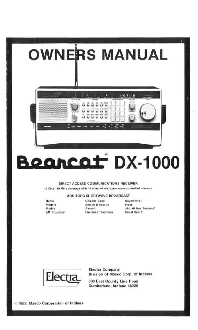 Bearcat_DX-1000_(Manual操作说明书手册)