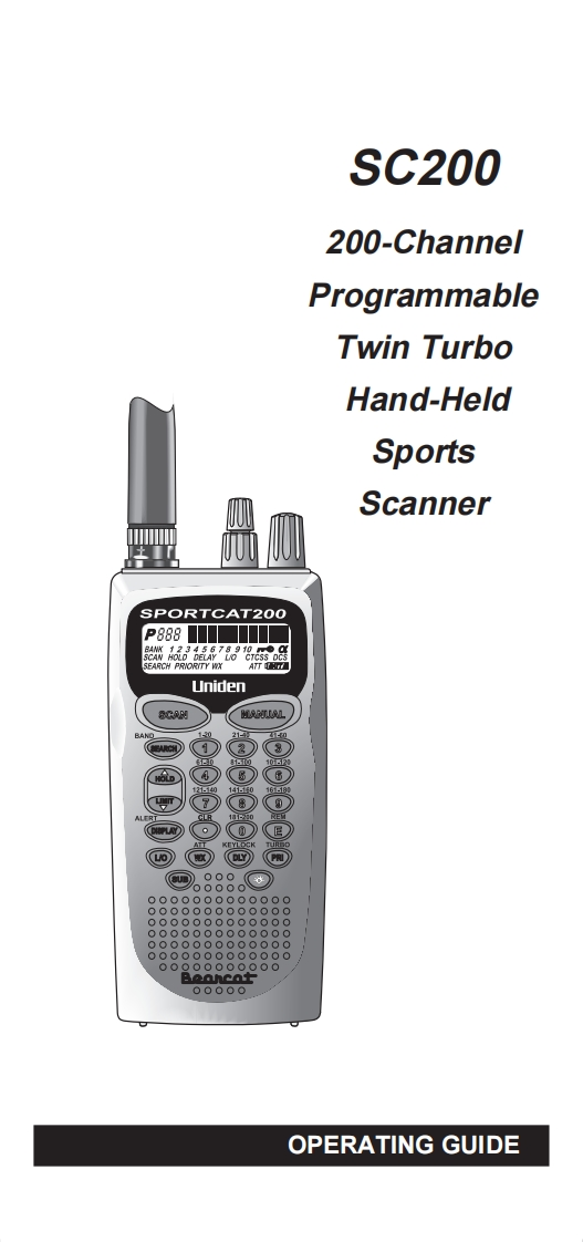 Bearcat_SC200_(Manual操作说明书手册)