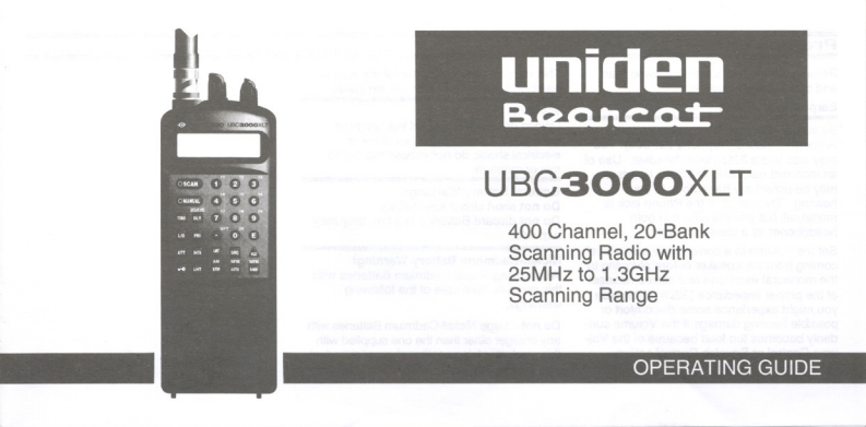 Bearcat_UBC3000XLT_(Manual操作说明书手册)