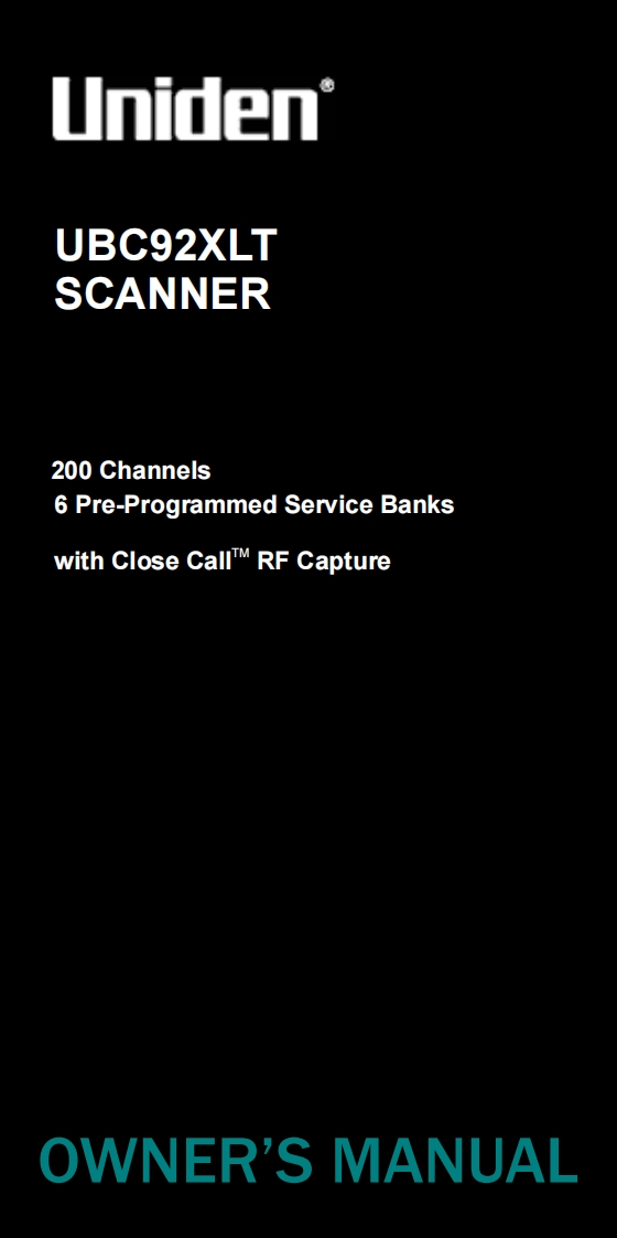 Bearcat_UBC92XLT_(Manual操作说明书手册)