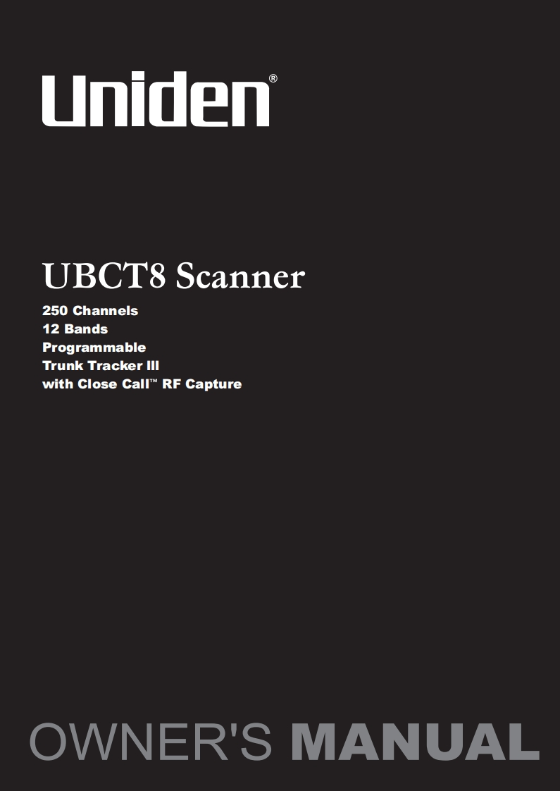 Bearcat_UBCT-8_(Manual操作说明书手册)