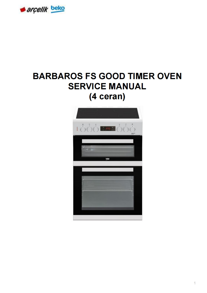 Beko-BDI6C55-Double-Oven-Cooker-维修操作手册