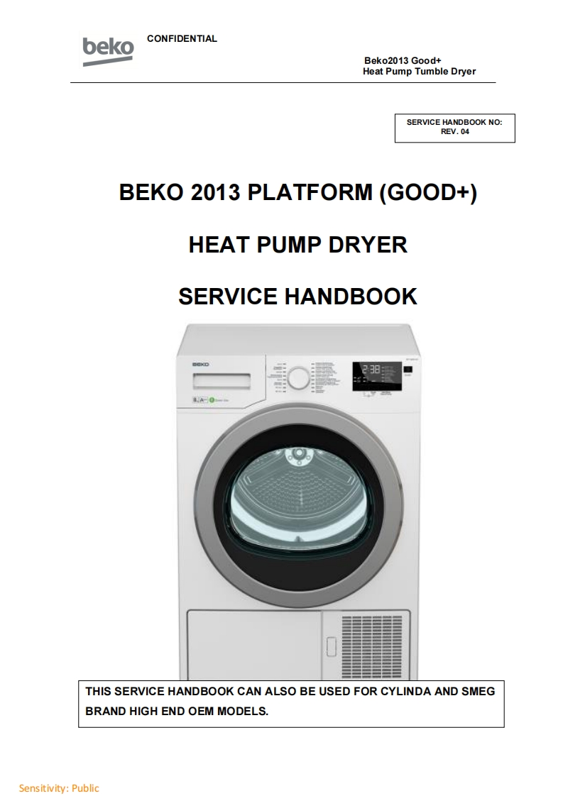 Beko-DHX83420W-Heat-Pump-Tumble-Dryer-维修操作手册