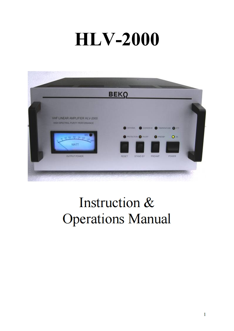 Beko_HLV-2000-Manual操作说明书手册-(2015)