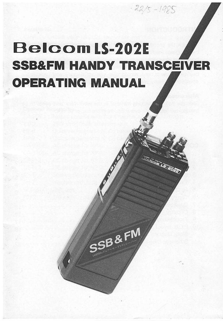 Belcom_LS-202E_Manual操作说明书手册