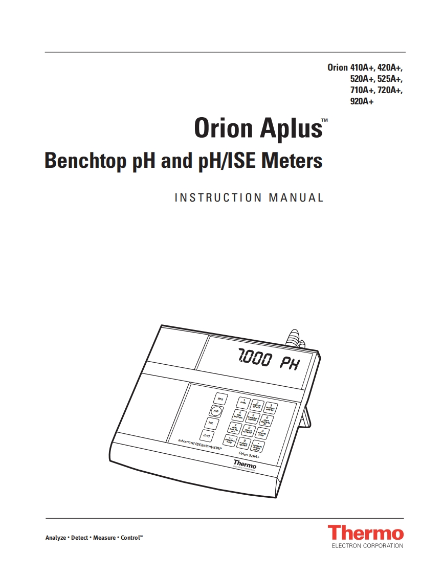 BenchtoppHandpH_iseMeters操作说明书手册