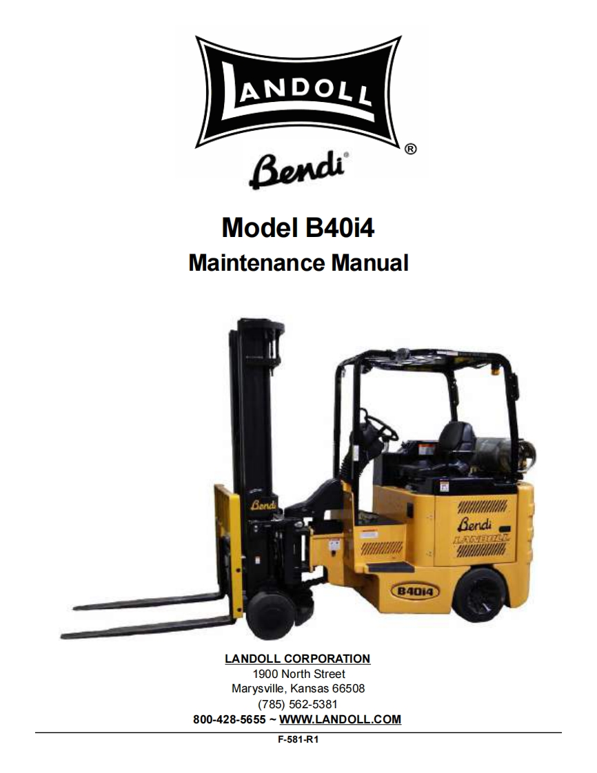 Bendi-B40i4-Forklift-Truck-维修手册-PDF