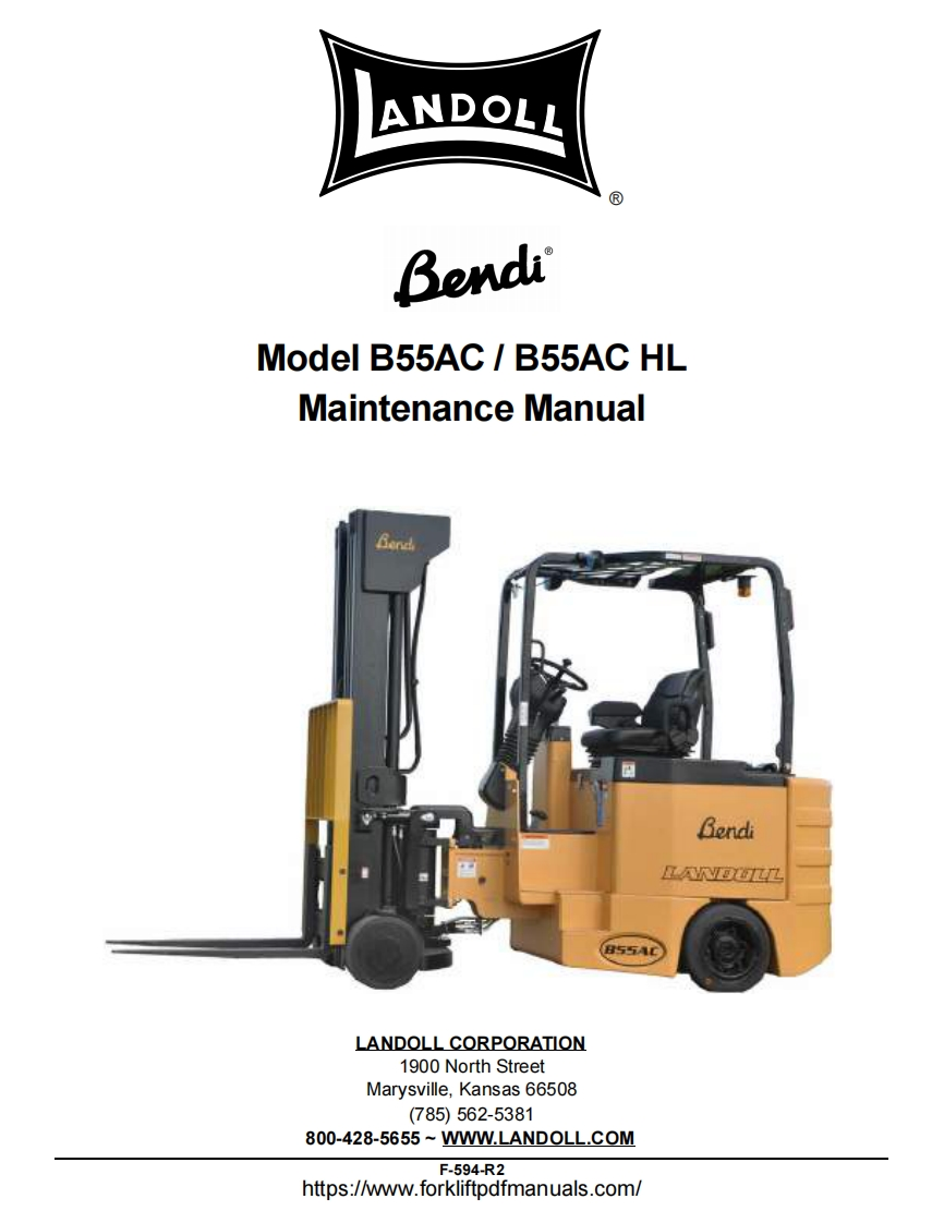 Bendi-B55-Forklift-Truck-维修手册-PDF