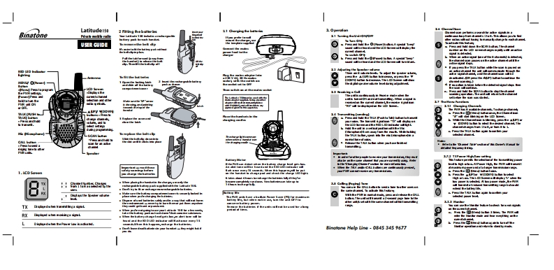 Binatone_Latitude_150_Manual操作说明书手册