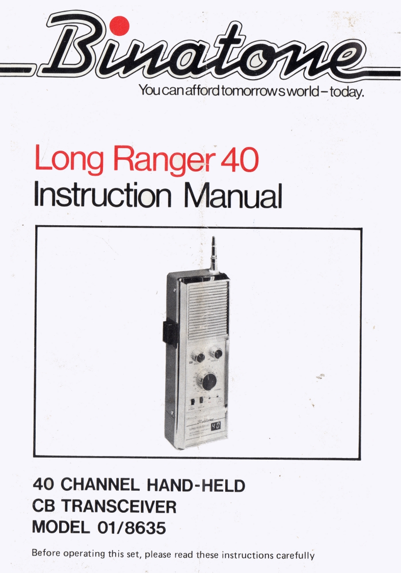 Binatone_Long_Ranger_40_Instruction_Manual操作说明书手册
