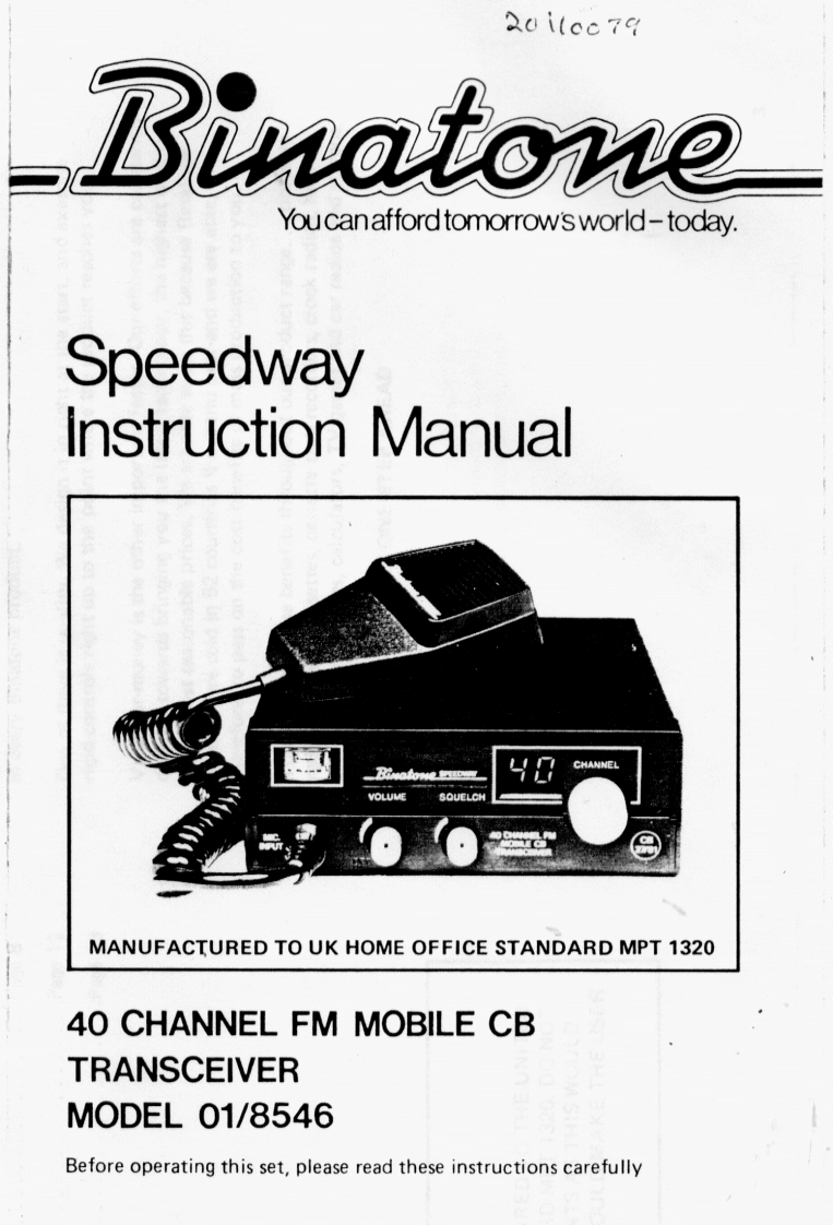 Binatone_Speedway_Instruction_Manual操作说明书手册