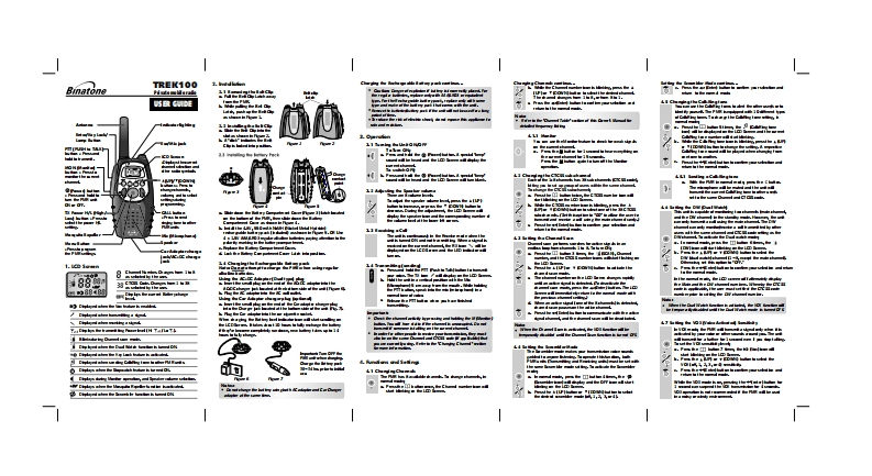 Binatone_Trek_100_Manual操作说明书手册